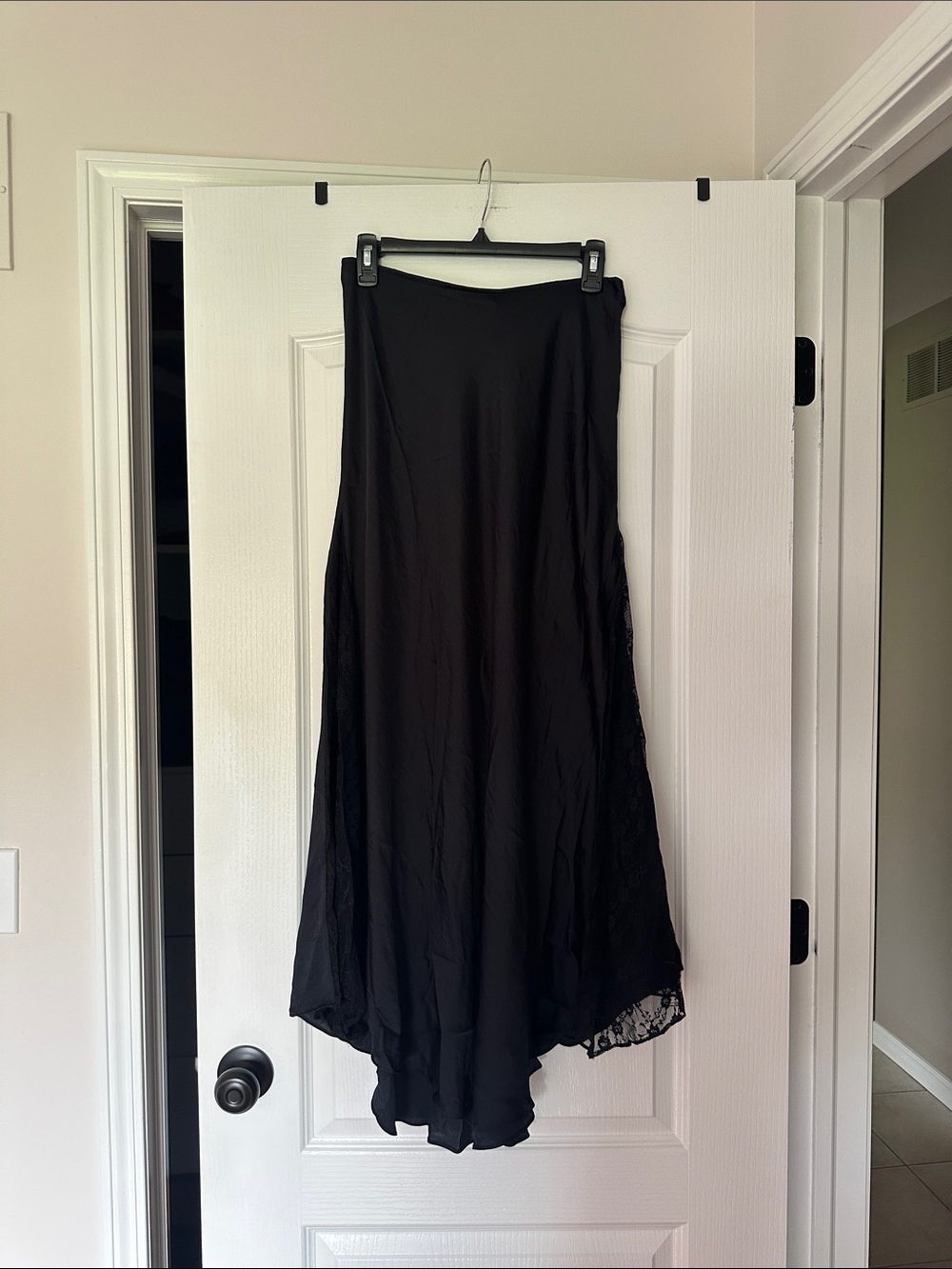 Women's Black Maxi Skirt with Flowing Hem